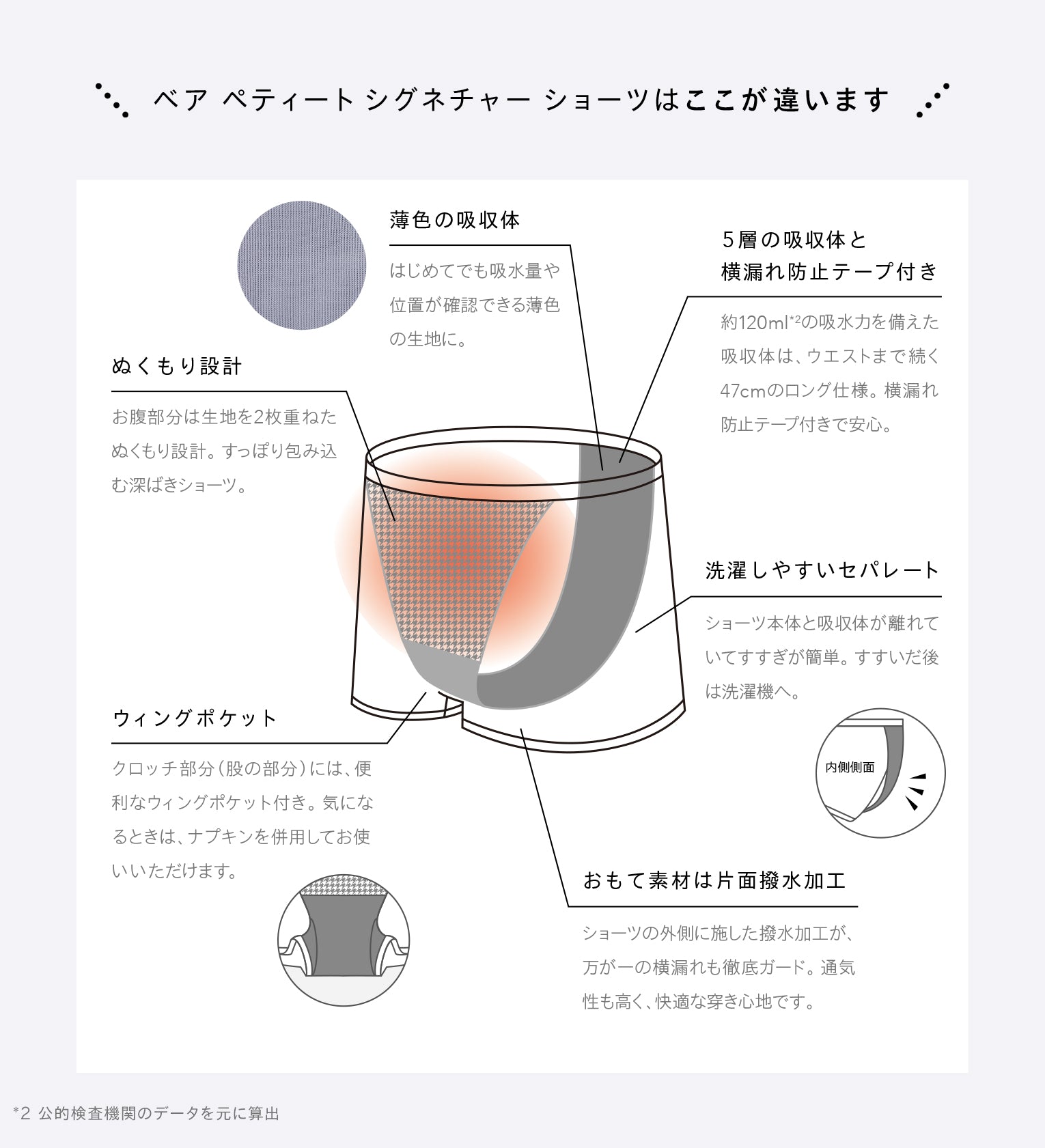 ベア　ペティート　シグネチャーショーツ　150サイズ 吸水ショーツ ジュニア用 125ml ペティート シグネチャー
